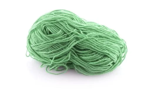 Green ball knitting wool Stock Photos