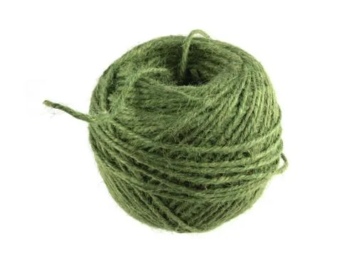 Green ball of string or twine. Stock Photos