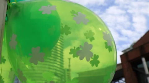Green balloon blue sky Stock Footage 61711700
