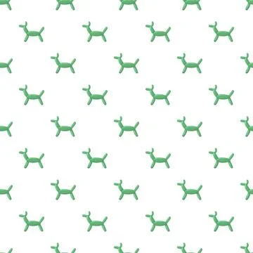 Green balloon dog pattern repeating seamless background toy Stockillustratie