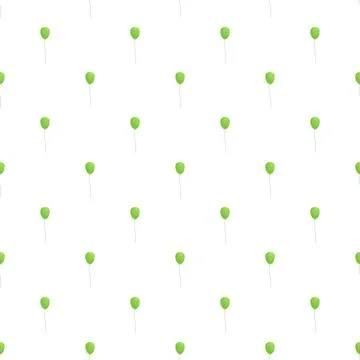 Green balloon repeating seamless pattern on white background Stock Illustration