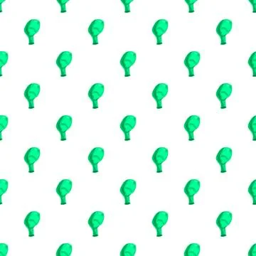 Green balloon repeating seamless pattern on white background Illustrazione stock