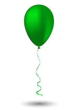 Green balloon on white background Stock Illustration