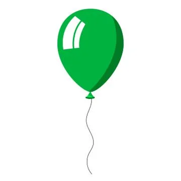 Green balloon on white background Stock Illustration