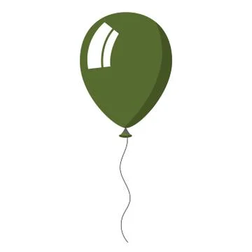 Green balloon on white background Stock Illustration