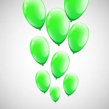 Green balloons with white background Stock Illustration