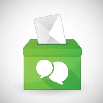 Green ballot box with a comic balloon Stock-Illustration