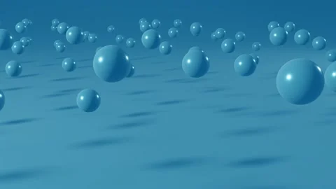 Green balls on a light blue background. Simple motion graphic seamless loop Stock Footage 152599878