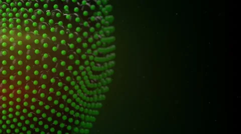 Green balls particles vibrating 3D render loopable Stock Footage 66503272