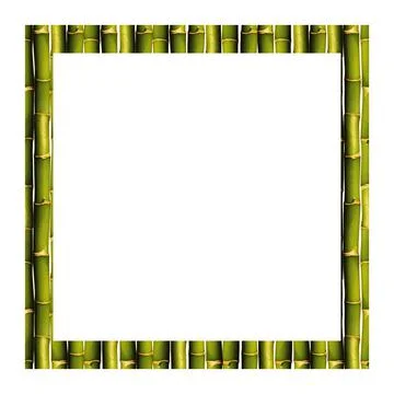 Green bamboo square frame texture, green bamboo background Stock Photos