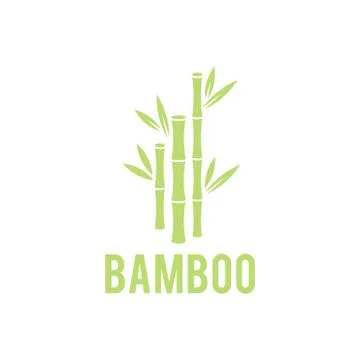 Green bamboo stems. Bamboo tree icon on white background. Illustrazione stock