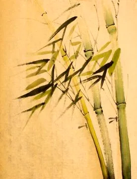 Green bamboo trees Stock Illustration