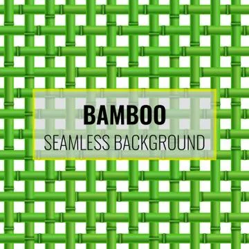 Green Bamboo weaving seamless pattern background. Vector 3d illustration Stock Illustration