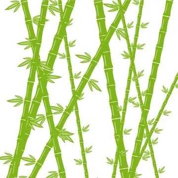Green bamboo on a white background Stock Illustration