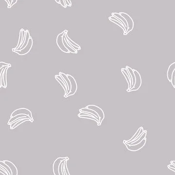 Green banana line seamless pattern Stock Illustration