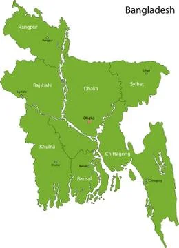 Green Bangladesh map Stock Illustration