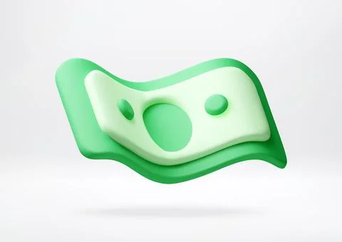 Green bank note 3d icon Stock Illustration