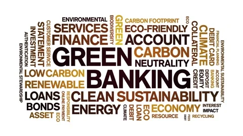 Green Banking animated word cloud,animation kinetic typography seamless loop. Stock-Footage 297873068