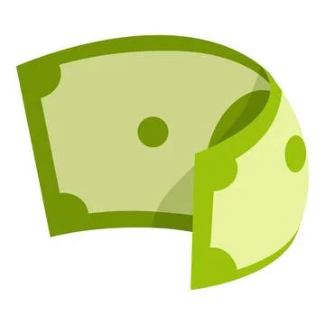 Green banknote folding over creating illusion of endless money loop Illustrazione stock