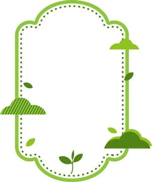 Green Banner and Frame with tea leaf Stock Illustration