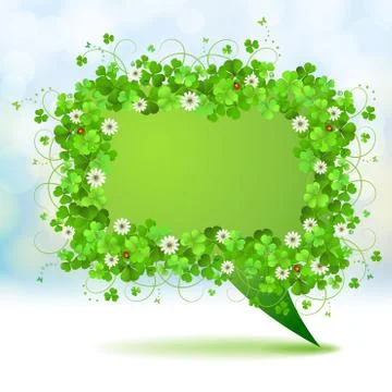Green banner with clover Illustrazione stock