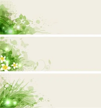 Green banners Stock Illustration