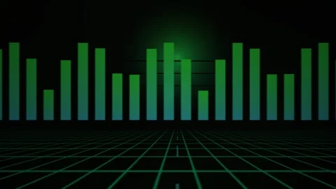 Green bar chart on black background. Stock Footage 334885037