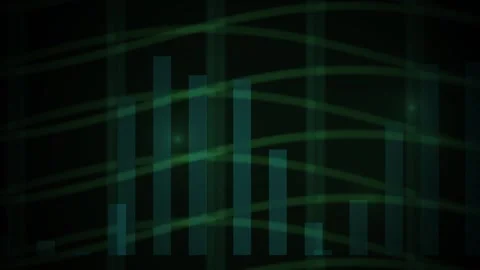Green bar chart on black background. Stock Footage 340031202