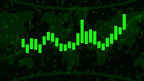 Green Bar Chart with Financial Analysis. Stock Footage 293082554