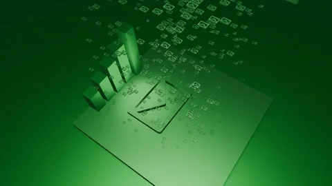 Green Bar chart graph with US dollar in three dimension space Stock-Footage 308927673