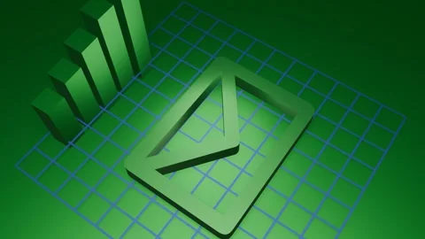 Green Bar chart graph with US dollar in three dimension space Stock-Footage 310201684