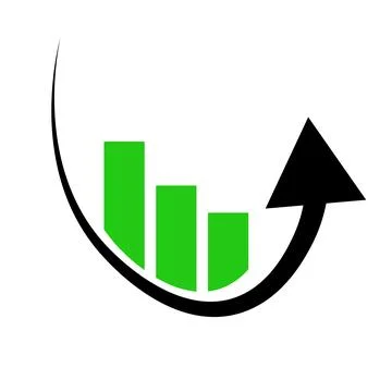 Green bar graph and repulsive arrow icon. Vector. Stock-Illustration