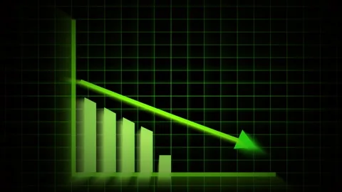 Green bar graph animation dynamic stock market decline recession financial .. Stock Footage 321444321