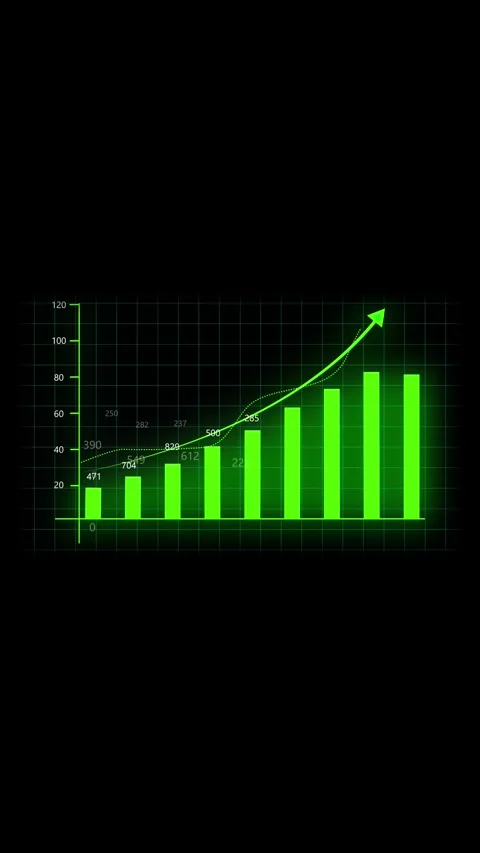 Green bar graph chart animation looping background presentation vertical vi.. Stock Footage 344283055