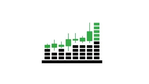 Green bar graph with error bars Stock Illustration