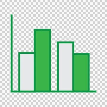 Green bar graph isolated against white background Stock Photos