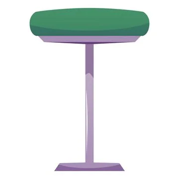 Green bar stool flat vector icon, cartoon comfortable seat cafe and restaurant Illustrazione stock
