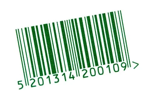 Green barcode isolated on white Stock Photos
