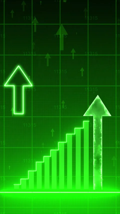 Green Bars and Arrows vertical hd Stock Footage 325509746
