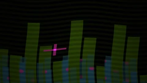 Green bars on black background graph. Stock Footage 335364773
