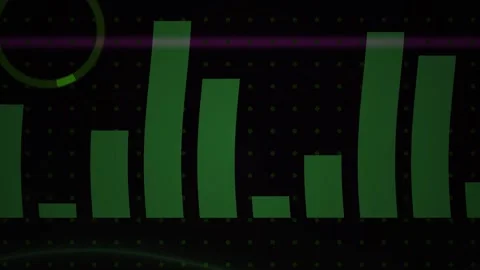 Green bars on black background graph. Stock Footage 340031200