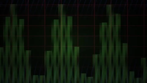 Green bars on black background with grid lines. Stock Footage 335961028