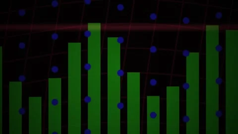 Green bars with blue dots graph. Stock Footage 340031217