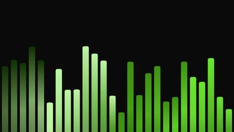 Green Bars Rising and Falling on Black Background. 스톡 동영상 329928444