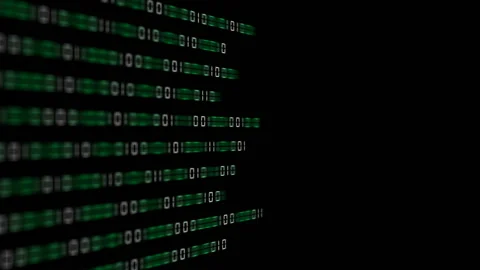 The green bars transmit the binary code code to the center of the screen. depth Video stock 85632968