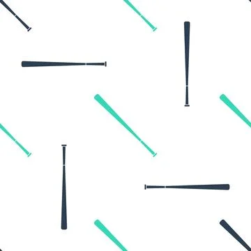 Green Baseball bat icon isolated seamless pattern on white background. Vector Stock Illustration