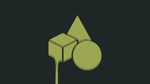 Green Basic geometric shapes icon isolated on black background. 4K Video motion Stock Footage 235589302