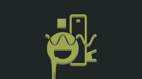 Green Basic geometric shapes icon isolated on black background. 4K Video motion Stock Footage 235594840