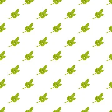 Green basil leaves creating fresh natural pattern Stock Illustration