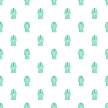 Green bathrobe seamless pattern for spa and wellness concept Stock Illustration